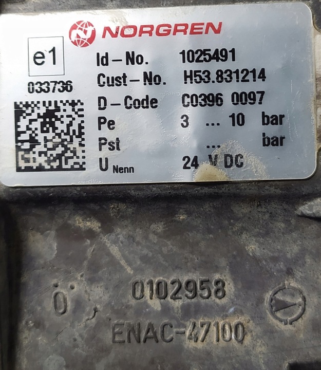 NORGREN SOUPAPE PNEUMATIQUE PRITARDERA (1025491)
