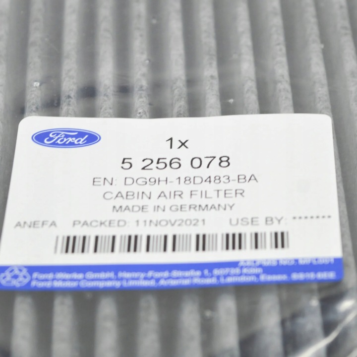 FORD MONDEO MK5 FILTRE ZAPACHOW I PARTICULES DURES 5256078 DG9H-18D483-BA