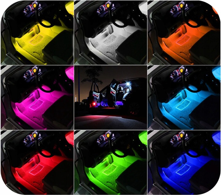 DIODO LUMINOSO LED ILUMINACIÓN INTERIOR AUTO CABINAS COCHE RGB 