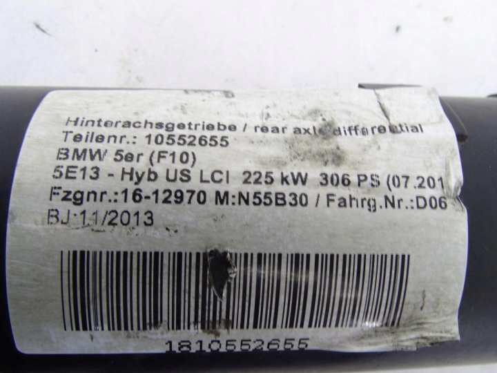 BMW 5 F10 F11 ACTIVE HYBRID 3.0 N55 11-16 ARBRE DE TRANSMISSION ORIGINAL 7614687