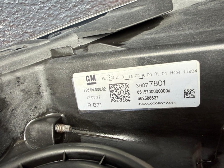 OPEL ASTRA K V 39077801 PHARE AVANT DROITE COMPLÈTE EUROPE ORIGINAL