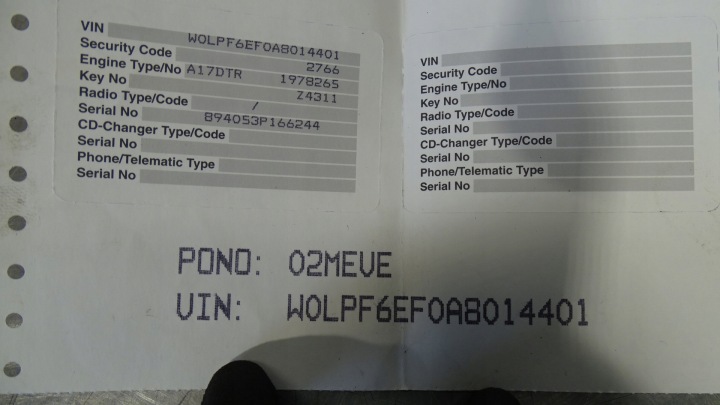 RADIO OPEL ASTRA J 1.7CDTI