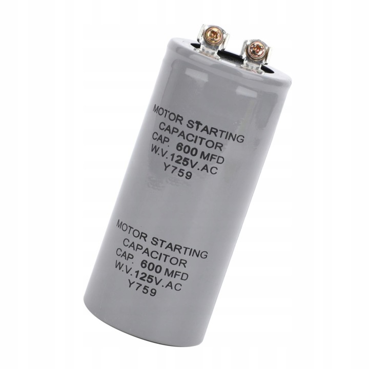 CD60 CONDENSATEUR 600MFD 125VAC MOTEUR DÉMARRAGE VITESSE 43X102MM