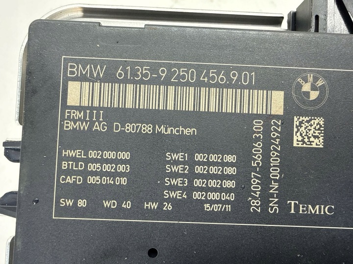MODULE DE COMMANDE D'ÉCLAIRAGE (LCM) BMW 6 F12 F13 9250456