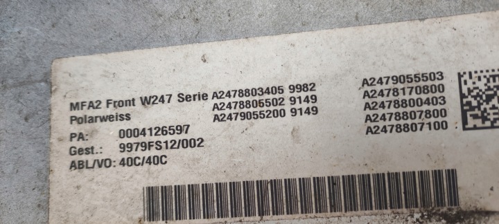 PARE-CHOCS AVANT MERCEDES B-KLASA W247