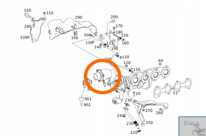 PRZYLACZE DE TURBINA PIEZA INSERTADA MERCEDES CGI M271 M274 270 