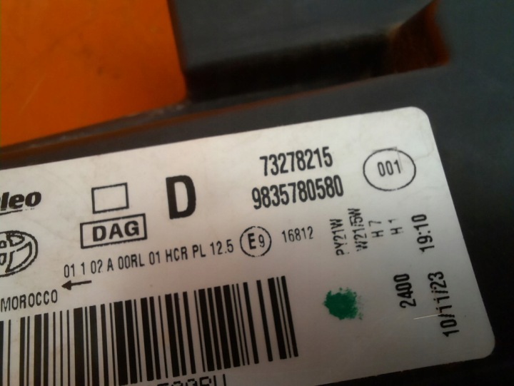 TOYOTA PROACE 16- PHARE DROITE AVANT PROJECTEUR DROIT AVANT 73278215