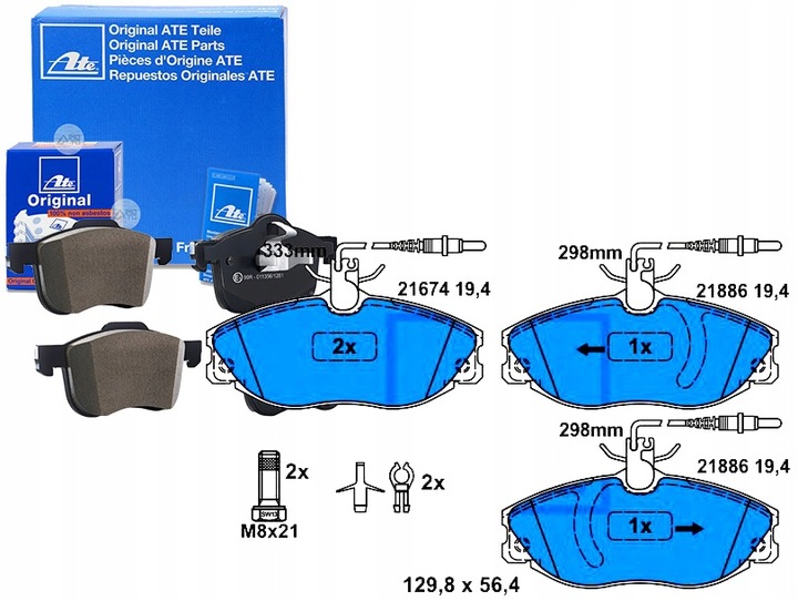 ATE SABOTS DE FREIN DE FREIN PEUGEOT 607 2.0-2.2D 02.00-02 photo 1 - milautoparts-fr.ukrlive.com