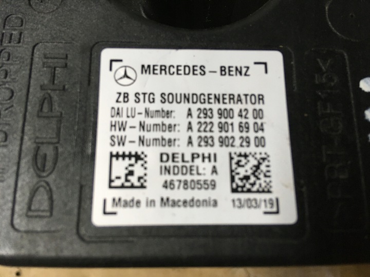 MERCEDES EQC 293 GENERATOR GARSO 2939004200 nuotrauka 3