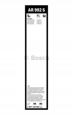 POIGNÉE ESSUIE-GLACES BOSCH 3397118992 SMART CABRIO