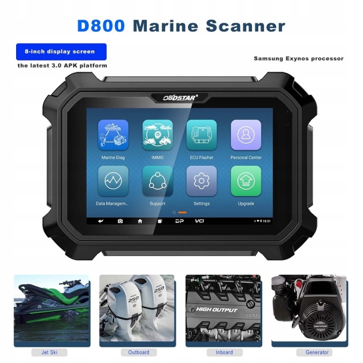 NAJNOWSZA KONFIGURACJA OBDSTAR D800 A+B MARINE DIAGNOSTIC TOOL