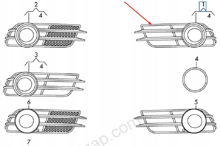 AUDI A6 C7 GAUCHE GRILLE ANTIBROUILLARD 4G0807681BBMT NEUF ORIGINALE 2012