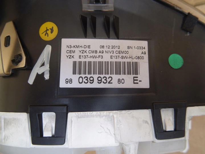 PEUGEOT 208 COMPTEUR TABLEAU DE BORD EUROPE 9803993280