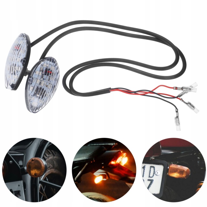 2 PCS STYLOWE PRZEZROCZYSTE CLIGNOTANTS LED VERS MOTOCYCLETTES