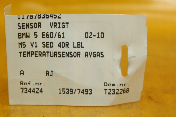 CAPTEUR TEMPÉRATURE GAZ D'ÉCHAPPEMENT BMW 5 E60 E61 7836452 01