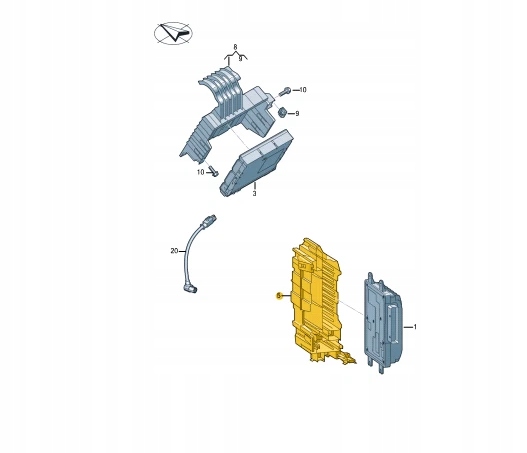 AUDI A3 LIMUZYNA 8Y ARRIÈRE DROIT FIXATION BLOC STERUJACEJ 8Y0907390