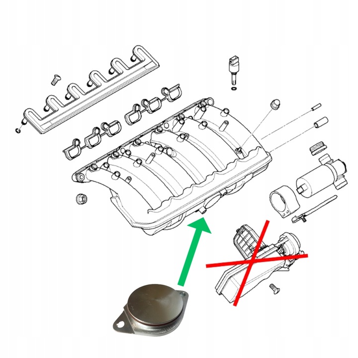 BRIDA CIEGA DE COLECTOR DE ADMISIÓN DISA PARA BMW M54 B22 B25 B30 + ORIGINALES 