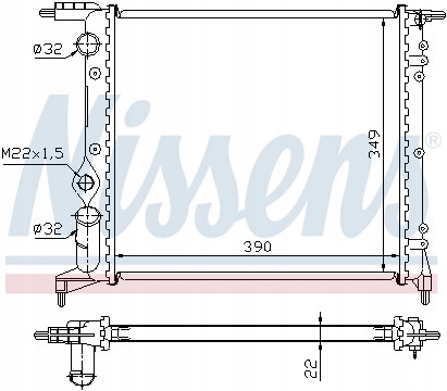 RADIATEUR MOTEUR RENAULT R 19 (88-) 1.4 390X349X23 639271