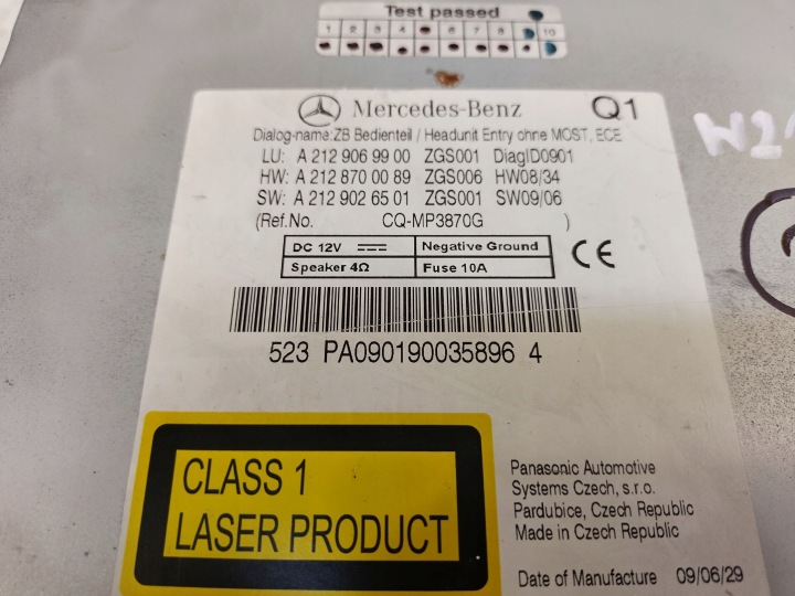 MERCEDES E W212 RADIO CD A2129069900