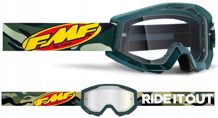 GAFAS FMF 100% POWERCORE ASSAULT CAMO VENTANAS LIMPIO 