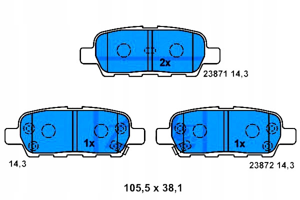 ATE 13.0460-5843.2 SET PADS HAMULCOWYCH, BRAKES TARCZOWE 