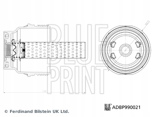 BLUE PRINT CUERPO DE FILTRO ACEITES LEXUS LX, TOYOTA TUNDRA, SEQUOIA, LAND CRUI 