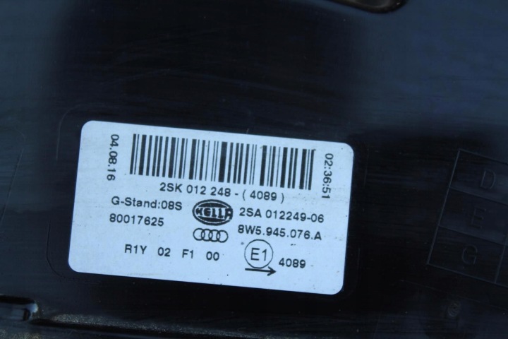 PHARE ARRIÈRE ARRIÈRE GAUCHE COUVERCLES DE COFFRE COUVERCLES DE COFFRE AUDI A4 S4 B9 2016 BERLINE