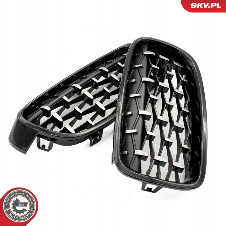 GRILLE GRILLES 66SKV129 DIAMENT NOIR BRILLANT ARGENTÉ BMW 3 F30 51137255411