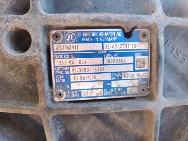 BOÎTE DE VITESSES AVEC RETARDEREM MAN TGX TGS E6 12AS2331TD