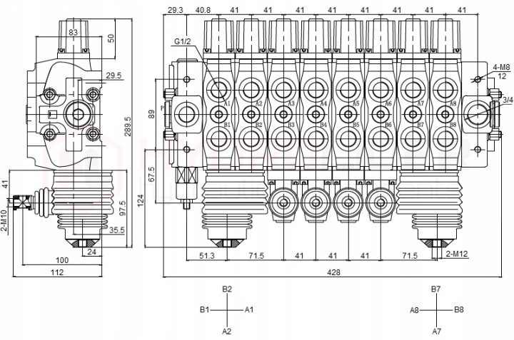 DISTRIBUTEUR SD8 8S J1P.D.D.D.D.J1P VERS VOITURES LESNYCH HYDROLIDER