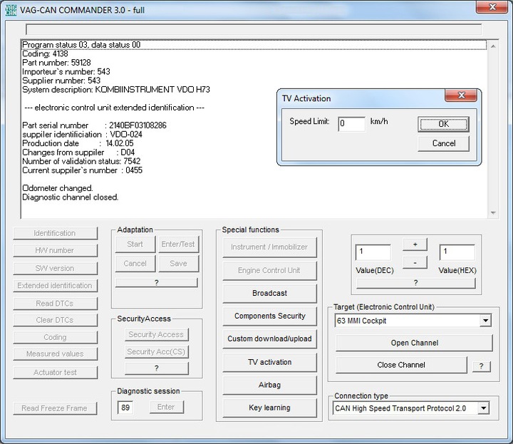 INTERFEJS VAG SÚPER COMMANDER 2.9 K+CAN+TP | 89-09 