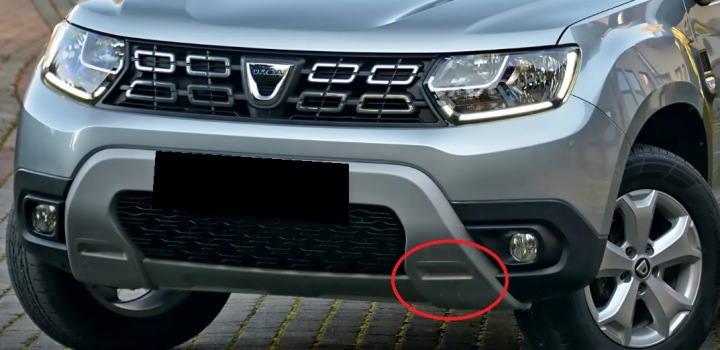 DACIA DUSTER II 2017-2023 BOUCHON CROCHET AVANT GAUCHE ARGENTÉE ORIGINAL