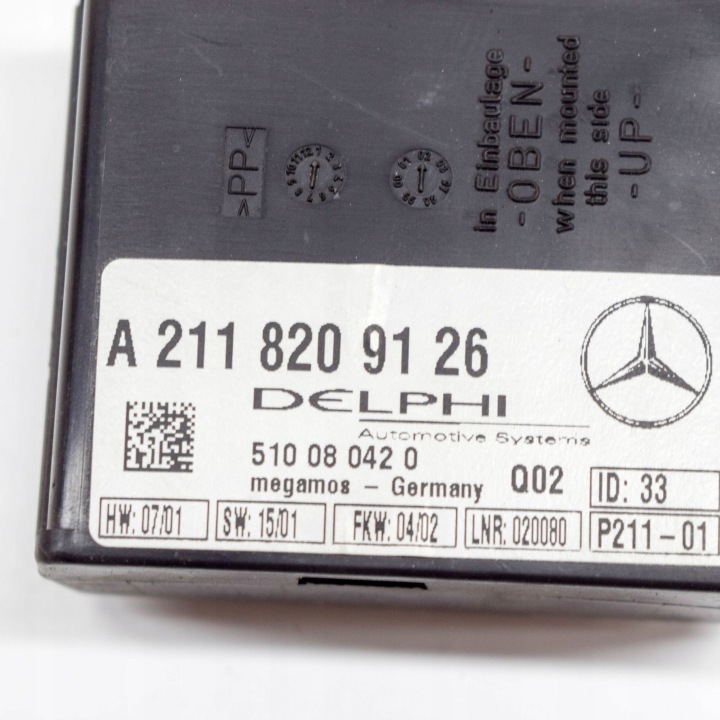 MERCEDES-BENZ SL R230 2002 CONTRÔLEUR MODULE ALARME