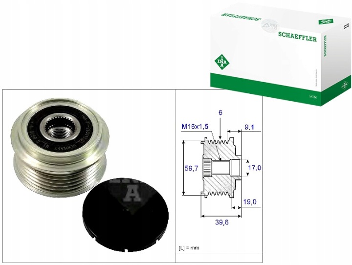 ALTERNATEUR EMBRAYAGE UNIDIRECTIONNEL SCHAEFFLER INA 535 0065 10