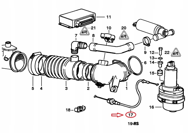 CÂBLE GAZ BMW 5 E34 35411160944
