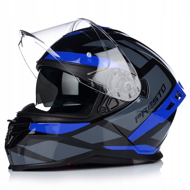 CASCO PARA MOTOCICLETA | VITO PRESTO BLUE | INTEGRALNY SISTEMA PINLOCK + TAPAOBJETIVO 