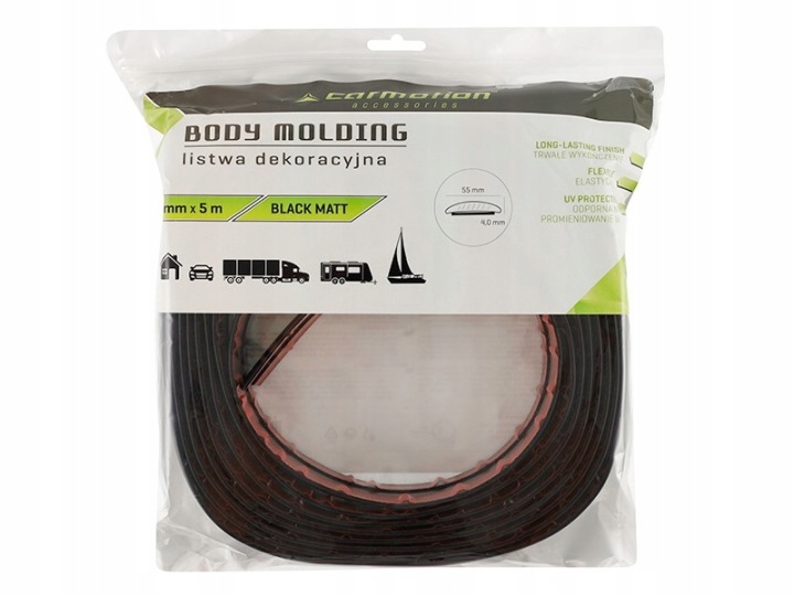 MOULURE DÉCORATIVE NOIR POUSSOIR 55 MM X 5 M (86178)