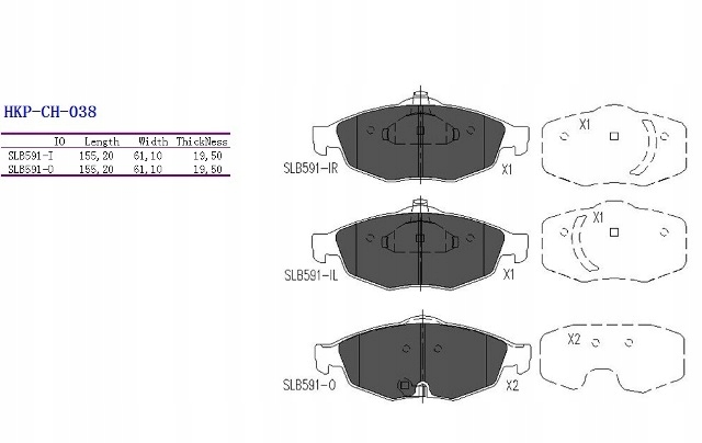 ZAPATAS DE FRENADO PARTE DELANTERA CHRYSLER SEBRING 01- 