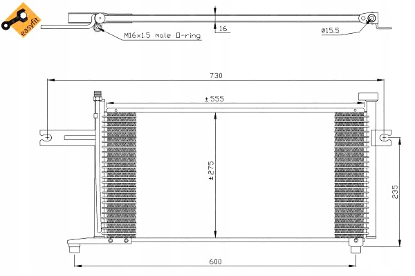 NRF CONDENSADOR DE ACONDICIONADOR NISSAN MICRA II 1.0-1.5D 08.92-02.03 