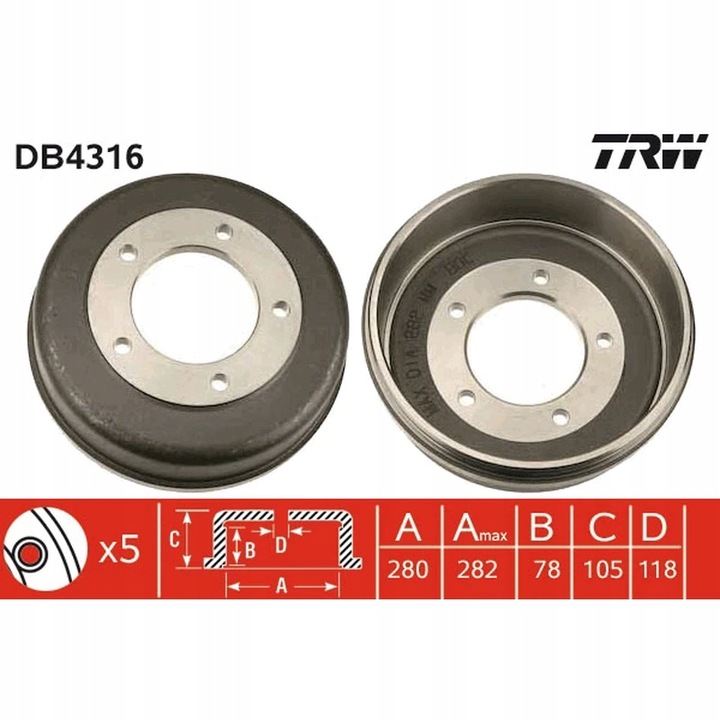 BEBEN BRAKE TRW DB4316 photo 1 - milautoparts-fr.ukrlive.com