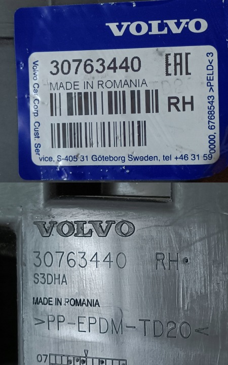 VOLVO XC60 LIFT GLISSIÈRE FIXATION PARE-CHOCS DROIT ARRIÈRE 30763440