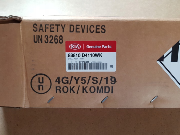 PAS DE SEGURIDAD KIA OPTIMA IV VOLANTE IZQUIERDO PARTE DELANTERA 88810-D4110WK J.NOWY 