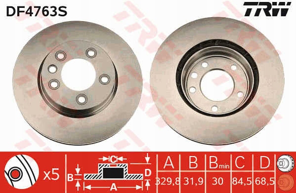 DISCOS ZAPATAS PARTE DELANTERA TRW PORSCHE CAYENNE 