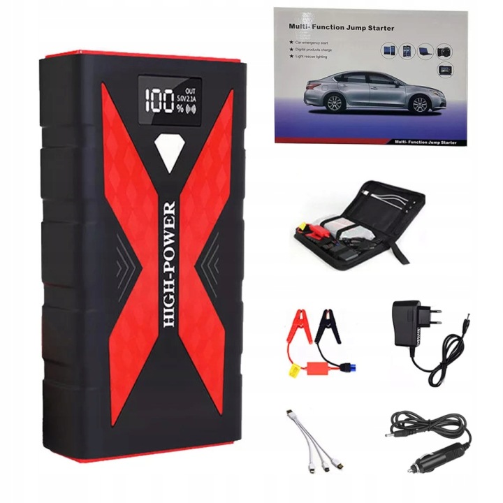JUMP DÉMARREUR 8000MAH DÉMARRAGE BOOSTER DÉMARREUR 1000A POWERBANK LAMPE DE POCHE