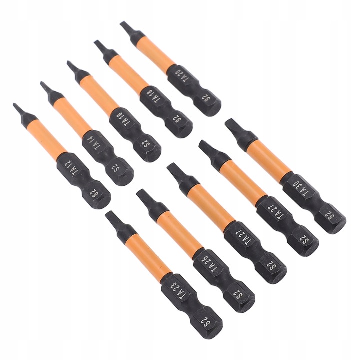10 PCS TROJKATNY SRUBOKRETNY KIT BITOW 50 MM DUGOSC 1/4 POUCES 38