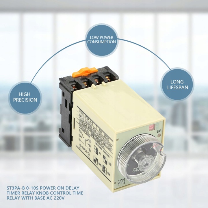 RELAIS AUTOMOBILE POIGNÉE ROTATIVE 220V 5A ST3PA-B