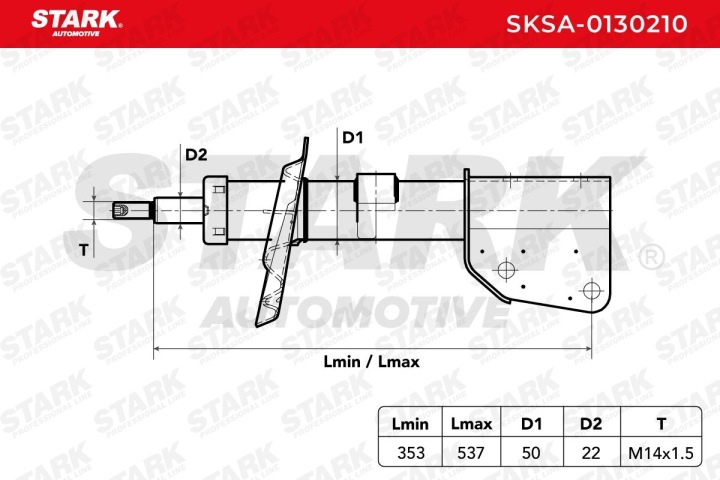 2 CV STARK SKSA-0130210 AMORTISSEUR GAZEUX ENTRETOISE SUSPENSIONS AVANT