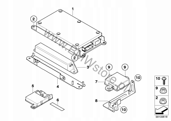 BMW E60 E61 E63 E64 E70 E90 MODULE TELEMATICS CONTRÔLEUR BLUETOOTH 9149614
