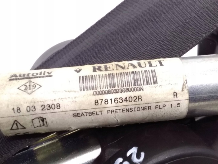 RENAULT MEGANE IV 2018 DROITE CÔTÉ CEINTURE DE SÉCURITÉ SIÈGES AVANT