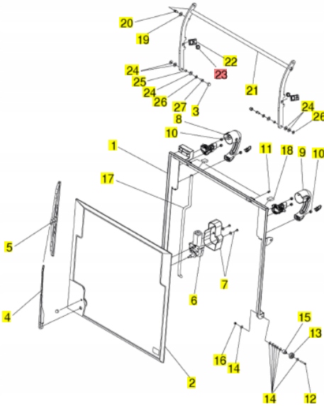 YANMAR PLÁSTICO SUJECIÓN VENTANAS SV16-SV60-B 